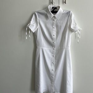 Theory white caliber lined dress